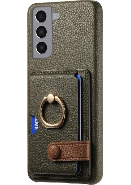 Samsung Galaxy S21 Artı Halka Standı Premium Dokulu Deri Kart (Yurt Dışından) modelleri
