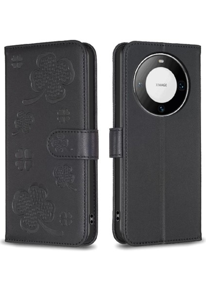 Huawei Mate 60 Pro Yonca Çiçek Kart Yuvaları Tutucu Kickstand Için Flip Case (Yurt Dışından)