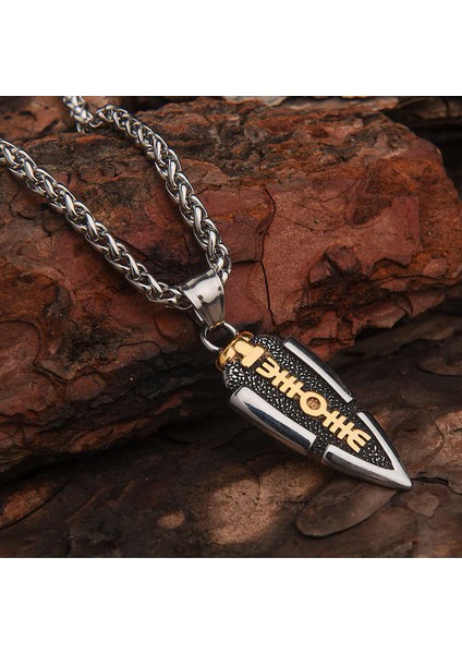 Viking Best Ok Ucu Valknut Erkek Kolye Çelik Iskandinav Takı K24