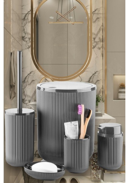 5 Parça Banyo Seti Gri