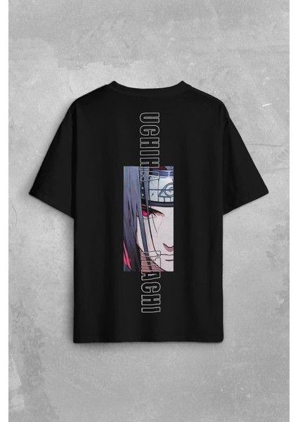 Anime Itachi Uchiha Naruto Manga Konoha Sharingan Baskılı Unisex Oversize T-Shirt
