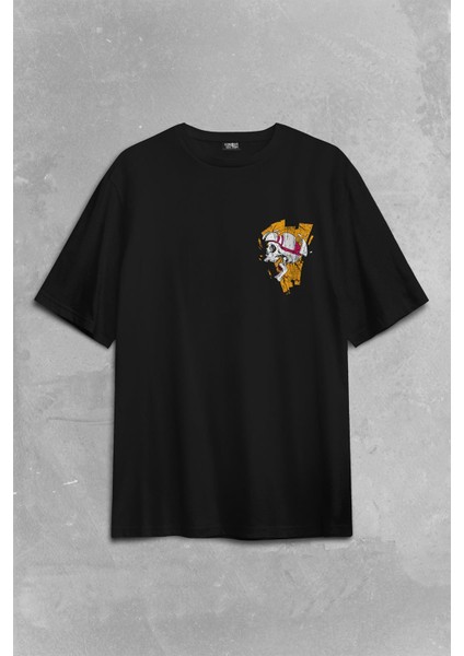 Kurukafa Metal Skull Rock Sırt Ön Baskılı Oversize Tişört Unisex T-Shirt fiyatları