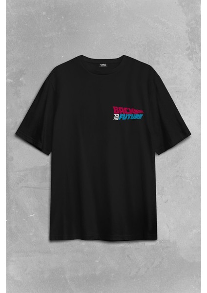 Back To The Future Geleceğe Dönüş Uçan Kaykay Sırt Ön Baskılı Oversize Tişört Unisex T-Shirt fiyatları
