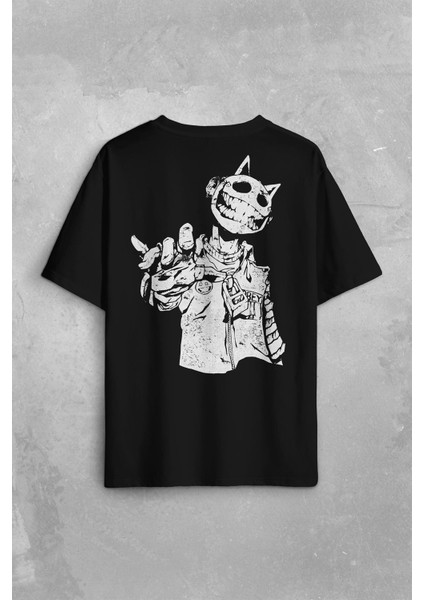 Jester J Smile Venom Gothic Maske Mask Sokak Sırt Ön Baskılı Oversize Tişört Unisex T-Shirt