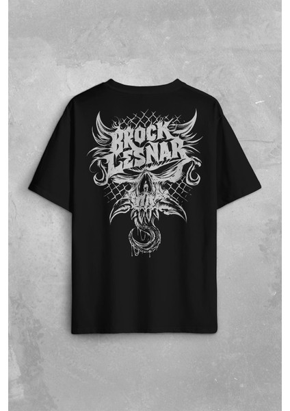 Brock Lesnar Logo Wwe Ufc Amerikan Güreşi Spor Sırt Ön Baskılı Oversize Tişört Unisex T-Shirt