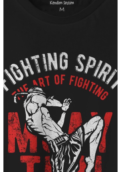 Unisex T-Shirt Muay Thai Fight The Art Of Fighting Dövüş Siyah Baskılı Tişört fiyatları