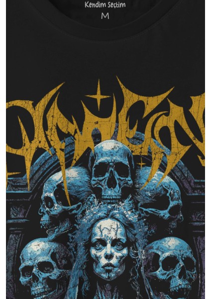 Unisex T-Shirt Omen Gotik Skull Gothic Corpse Bride Siyah Baskılı Tişört fiyatları