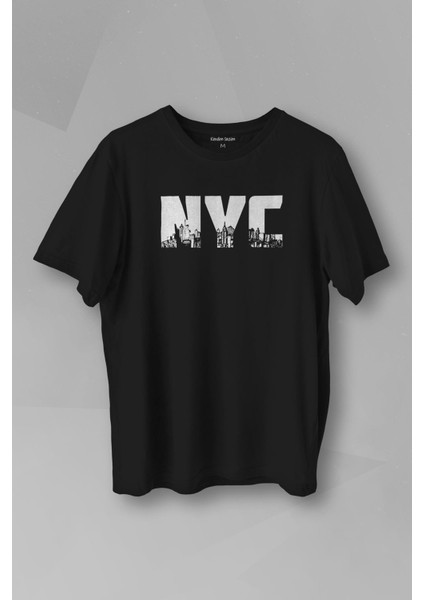 Unisex T-Shirt Nyc New York City Siyah Baskılı Tişört
