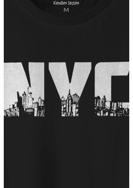 Unisex T-Shirt Nyc New York City Siyah Baskılı Tişört fiyatları