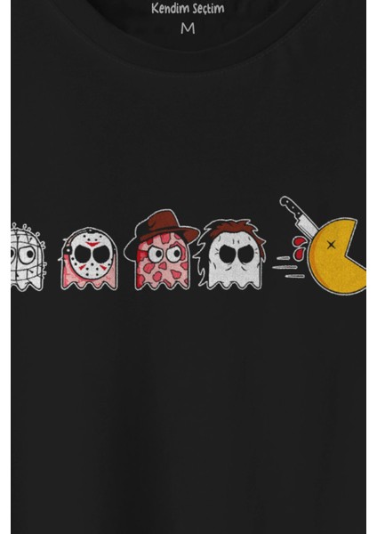 Unisex T-Shirt Among Us Pacman Hallowen Korku Film Oyun Siyah Baskılı Tişört fiyatları