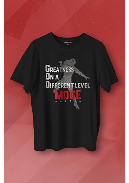 Unisex T-Shirt God Mode Roman Reigns Amerikan Güreşi Gym Spor Boks Siyah Baskılı Tişört