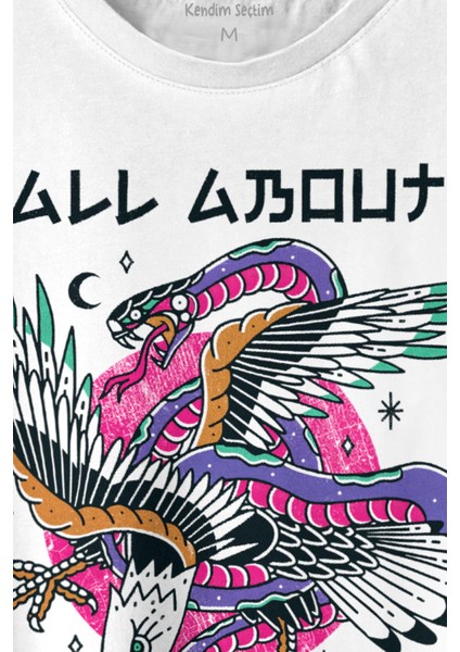 Unisex T-Shirt Eagle And Snake Kartal ve Yılan Y2K Evrim All About The Evolution