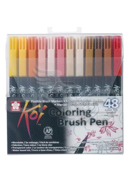 Koi Coloring Brush Pen Fırça Uçlu Kalem 48LI Set