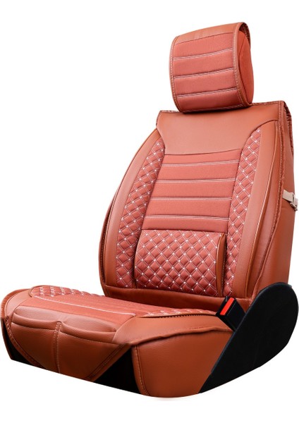 Citron C4 Cactus Uyumlu Deri Oto Koltuk Kılıfı Ön Arka Set Tarçın Atlas Model Sc