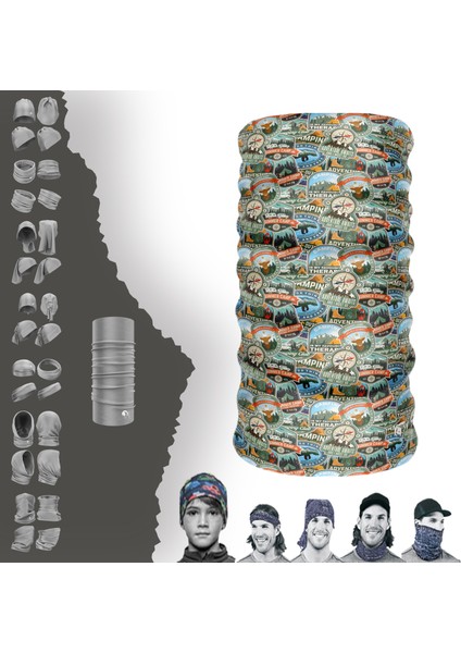 Kamp Temalı Boyunluk Maske Baf Bandana