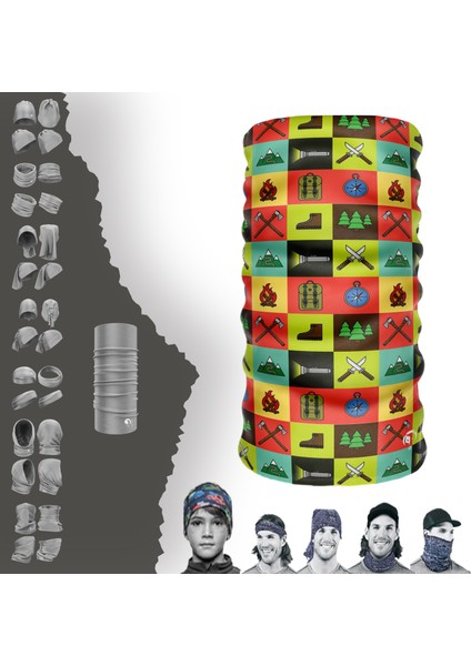 Kamp Malzemeleri Desenli Boyunluk Maske Baf Bandana