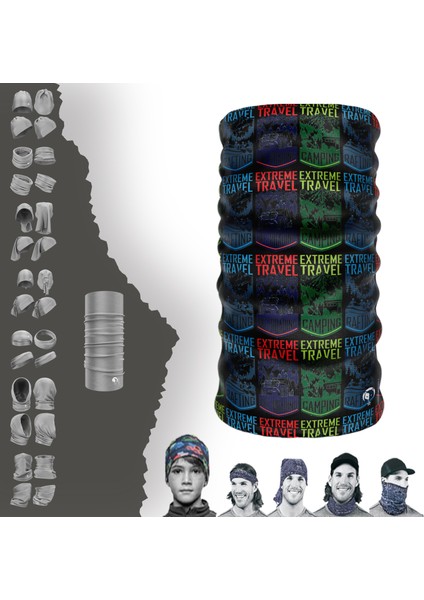 Extreme Travel Temalı Boyunluk Maske Baf Bandana