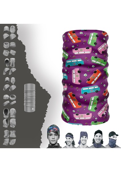 Küçük Minibüs Temalı Boyunluk Maske Baf Bandana