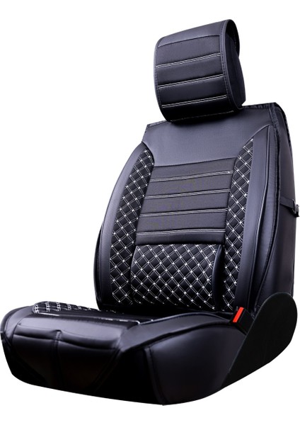 Toyota Ch-R Uyumlu Deri Oto Koltuk Kılıfı Ön Arka Set Siyah Beyaz Atlas Model Sc