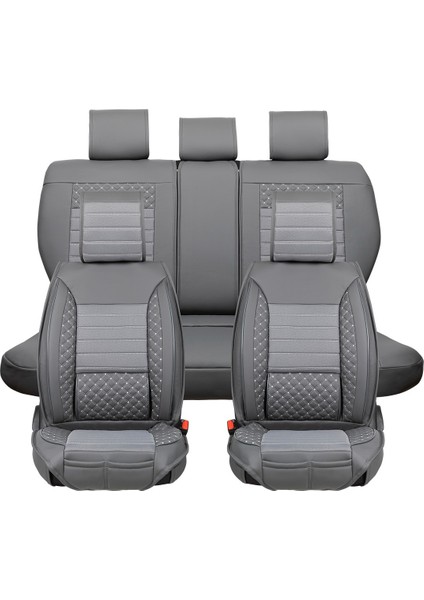 Seat Arona Uyumlu Deri Oto Koltuk Kılıfı Ön Arka Set Füme Atlas Model Sc