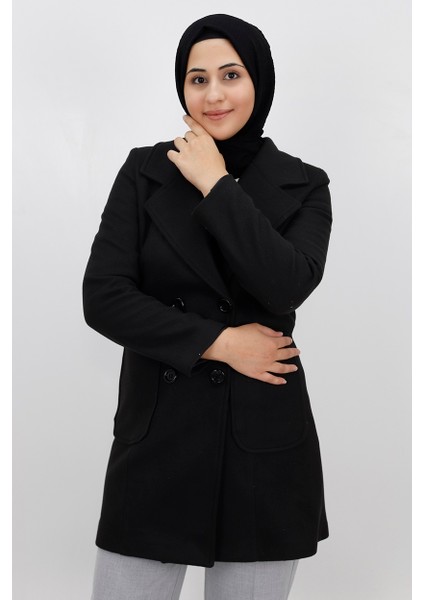9013 Düğme Detaylı Kaşe Kumaş Kaban modelleri