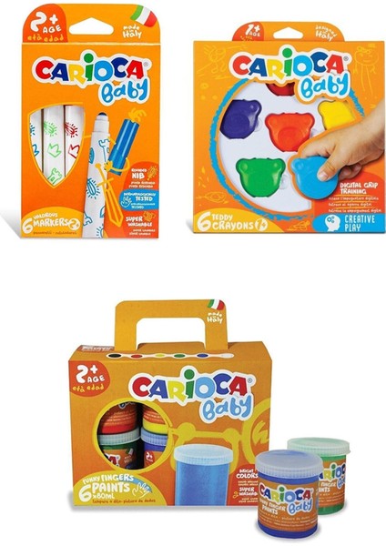 Parmak Boya - 6'lı Keçeli Kalem - 6'lı Teddy Pastel Boya