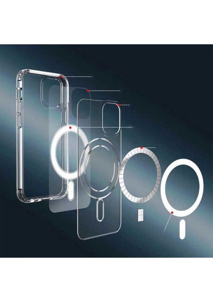 Apple iPhone 14 Pro Kılıf Wireless Şarj Özellikli Şeffaf Efsane Kapak