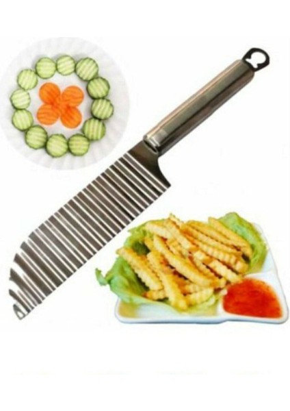 Main Shop 1 Adet Metal Saplı Patates Dilimleyici Şekilli Bıçak Doğrama Çips Bıçağı modelleri