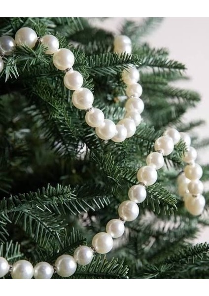 2 Metre Inci Boncuk Ağaç Süsü- Yılbaşı Süsü - Yılbaşı Ağaç Şerit - El Yapımı Süs