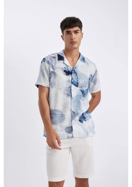 Modern Fit Yazlık Polo Yaka Kısa Kollu Gömlek C4118AX24SM