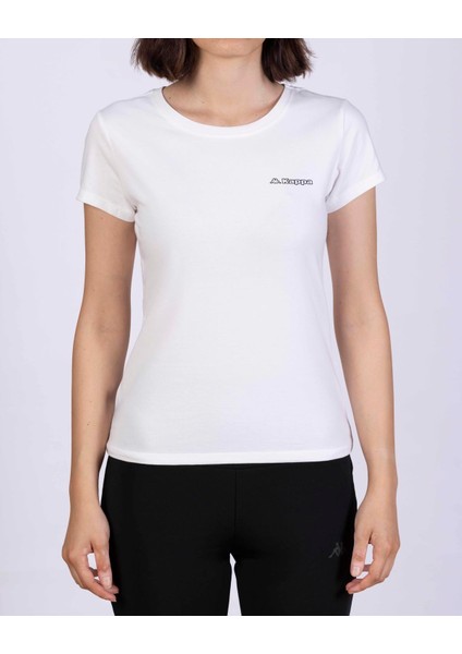 Logo Jendy Kadın Beyaz Regular Fit Tişört