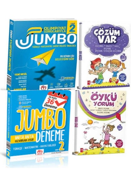 2. Sınıf Olimpiyat Sorularıyla Jumbo Soru Bankası ve Tüm Dersler Deneme ve Öykü Yorum+Çözüm Var