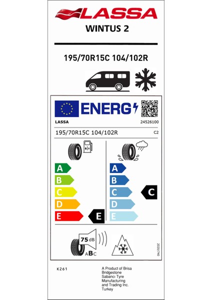 195/70 R15C 104/102R Wintus 2 Kış Lastiği (Üretim Yılı: 2024)