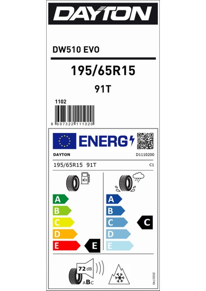 195/65 R15 91T Dw510E Kış Lastiği (Üretim Yılı: 2024)