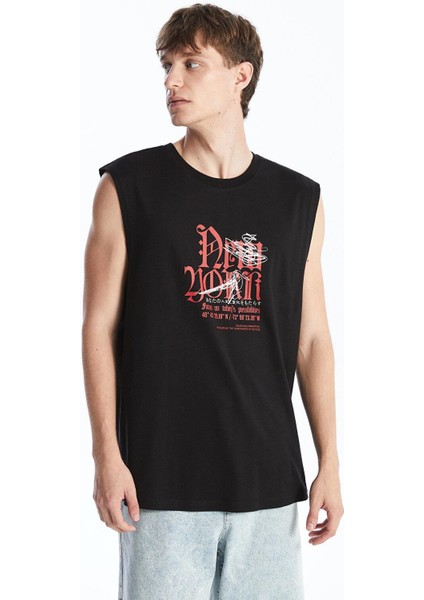 Xsıde Bisiklet Yaka Baskılı Erkek Kolsuz Tişört fiyatları