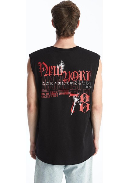 Xsıde Bisiklet Yaka Baskılı Erkek Kolsuz Tişört indirimleri