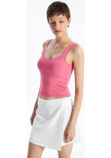 Lcw Vision Kadın Kalp Yaka Düz Atlet