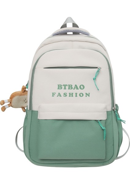 Sırt Çantası Rahat Moda Kadın Bahar Yeni Sırt Çantası Ortaokul Kampüsü Büyük Kapasiteli Yük Azaltıcı Ultra Hafif Okul Çantası (Yurt Dışından)