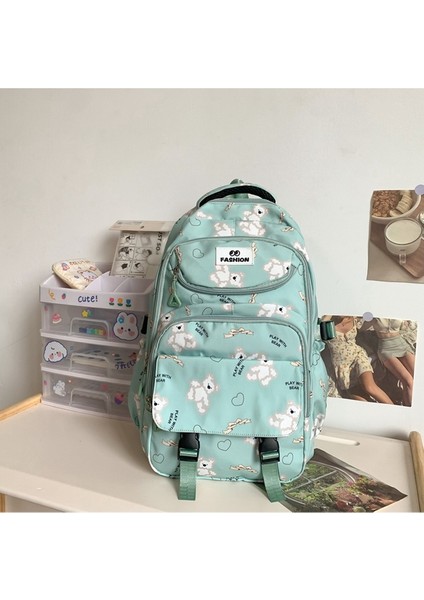 Öğrenci Okul Çantası Kadın Büyük Kapasiteli Sırt Çantası Kore Tarzı Basit Seyahat Sırt Çantası (Yurt Dışından)