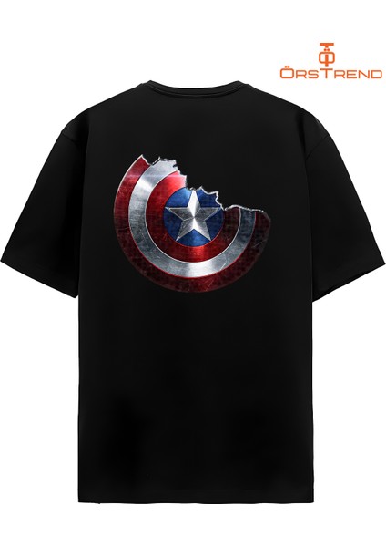 Captain America New World Order Baskılı Oversize Tişört