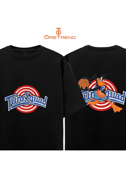 Space Jam Daffy Duck Baskılı Oversize Tişört