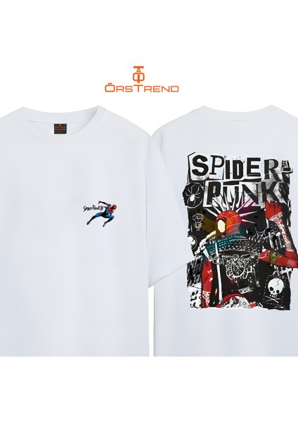 Spiderpunk Baskılı Oversize Tişört