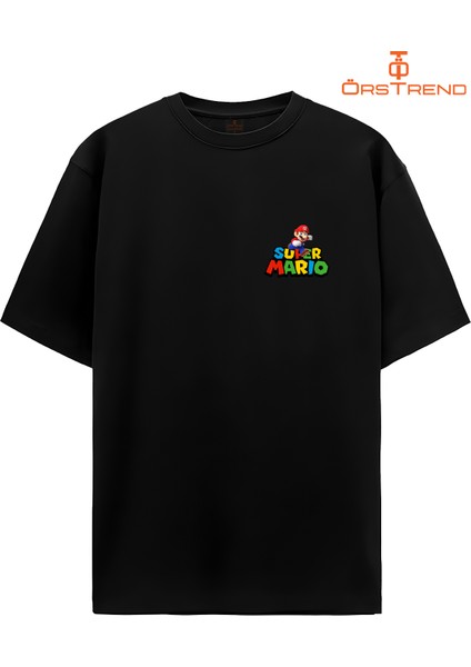 Super Mario Baskılı Oversize Tişört
