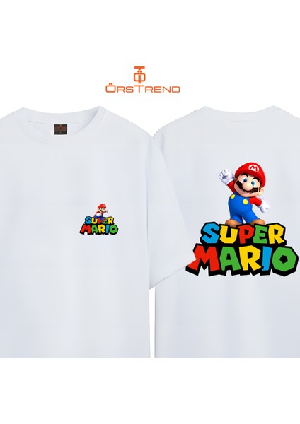 Super Mario Baskılı Oversize Tişört