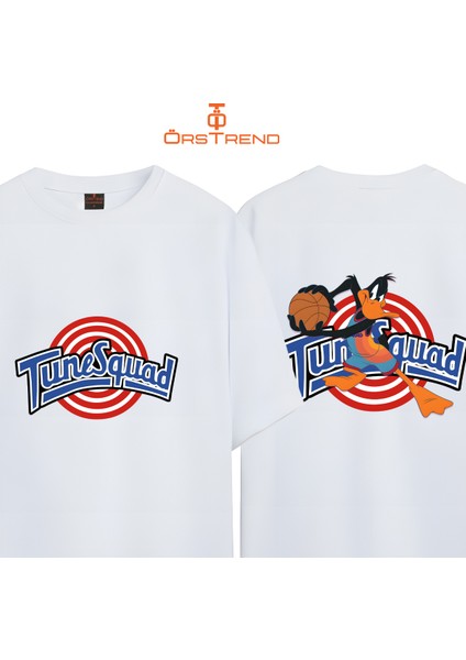 Space Jam Daffy Duck Baskılı Oversize Tişört