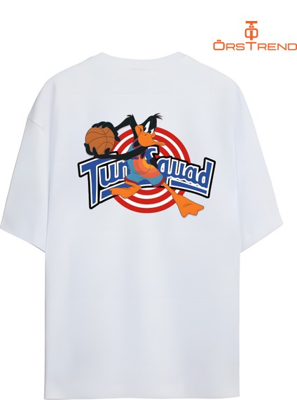 Space Jam Daffy Duck Baskılı Oversize Tişört