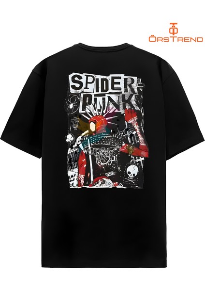 Spiderpunk Baskılı Oversize Tişört