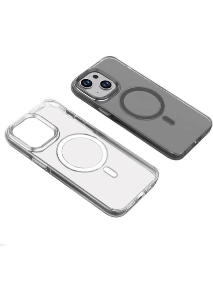 iPhone 15 Kılıf Wireless Şarj Özellikli Şeffaf Efsane Kapak