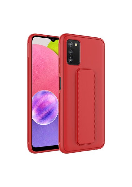 Samsung Galaxy A03S Kılıf Şık ve Stantlı Qstand Premium Kapak