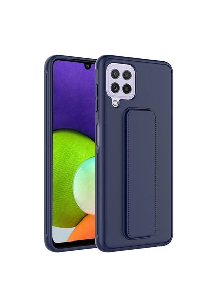 Samsung Galaxy M22 Kılıf Şık ve Stantlı Qstand Premium Kapak